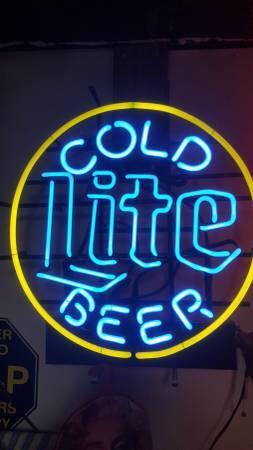 Custom Cold Lite Beer Neon Sign Real Neon Light