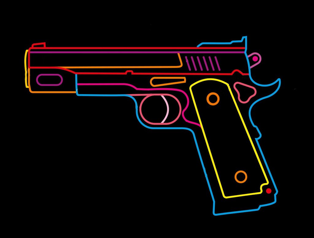 Custom Modern Pistol Neon Sign Real Neon Light