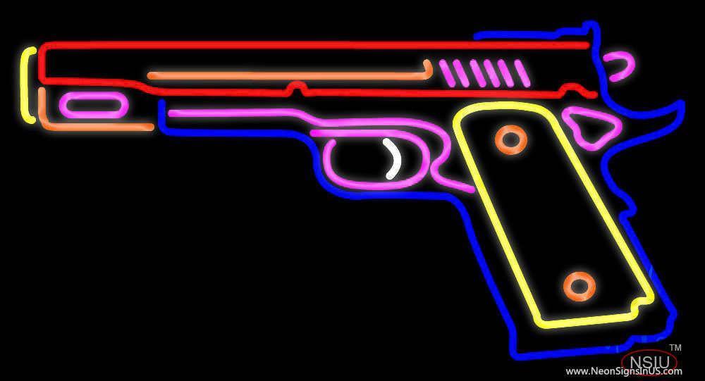 Custom Modern Pistol Neon Sign Real Neon Light