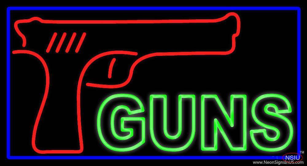 Custom Modern Pistol Neon Sign Real Neon Light