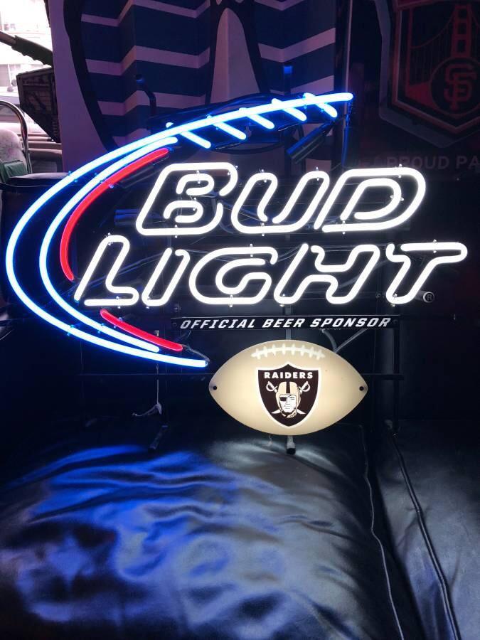 Custom Bud Light Oakland Raiders NFL Sports Neon Sign Tube Neon Light