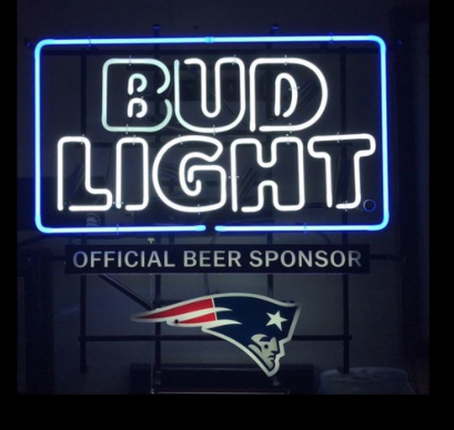 Custom Bud Light Patriots NFL Sports Neon Sign Real Neon Light Tube Neon Light