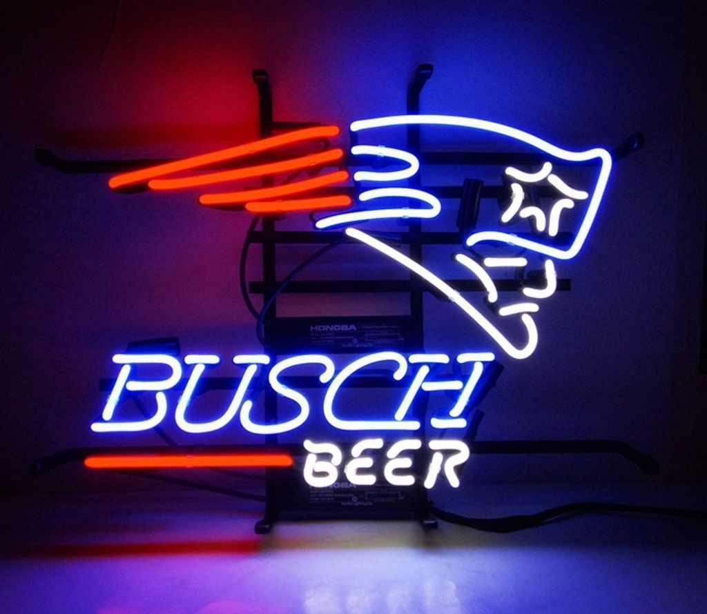 Custom Busch Beer New England Patriots NFL Sports Neon Sign Tube Neon Light