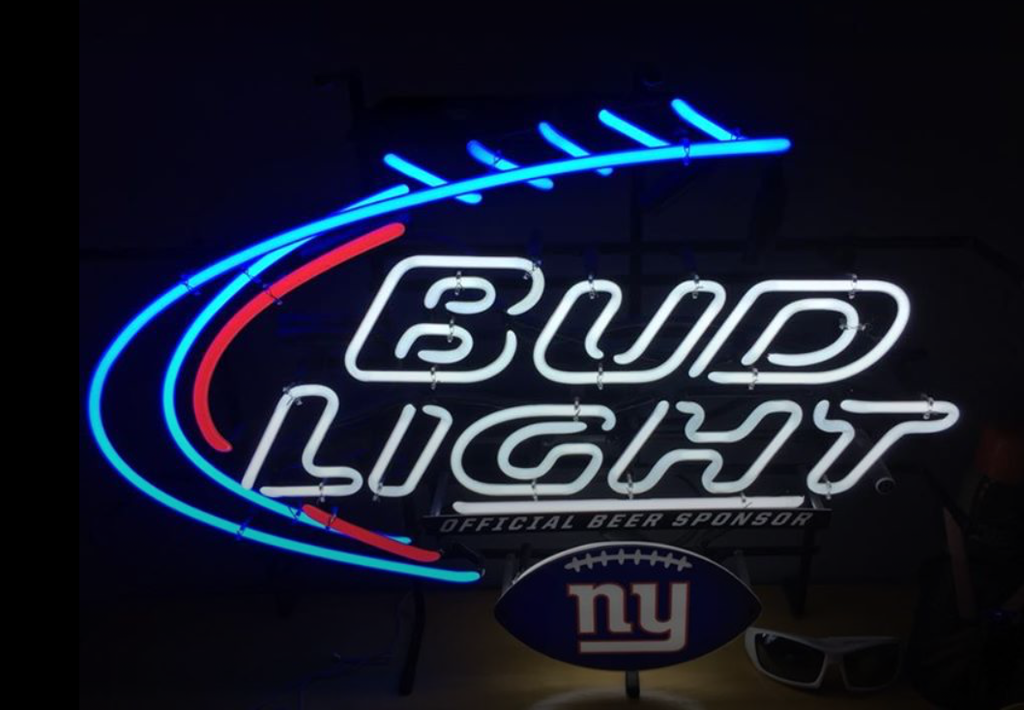 Custom Bud Light New York Giants NFL Sports Neon Sign Tube Neon Light