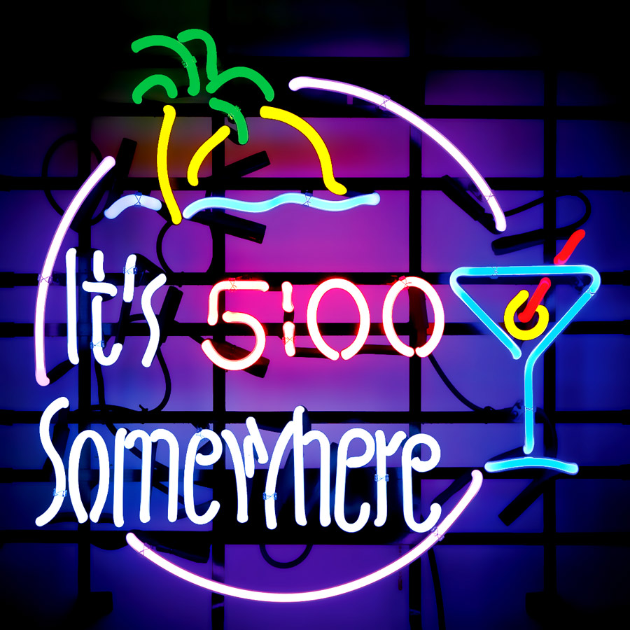 Custom It'S 5:00 Somewhere Neon Sign Real Neon Light Tube Neon Light