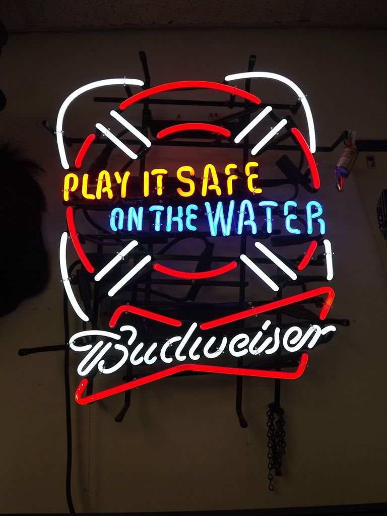 Custom Budweiser Play It Safe In The Water Neon Sign Tube Neon Light