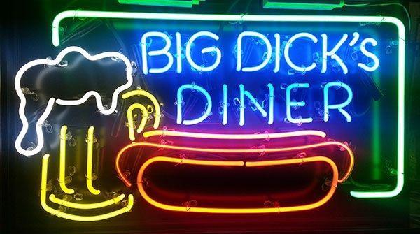 Custom Big Dick's Diner Hotdog Neon Sign Tube Neon Light