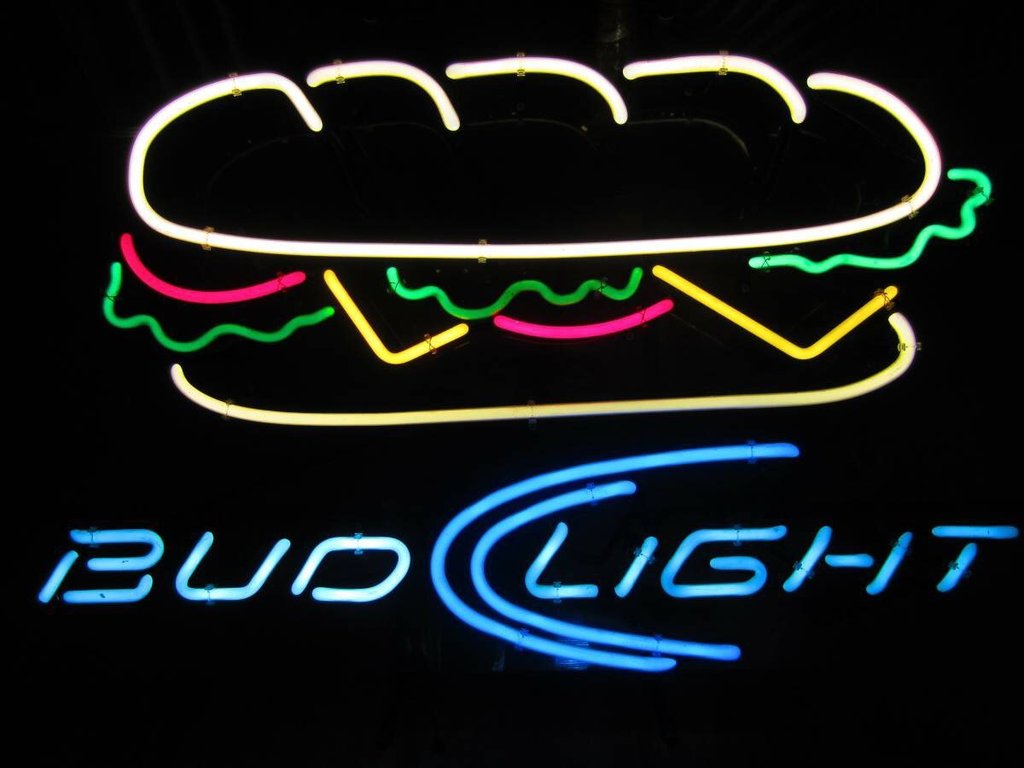 Custom Bud Light Hamburger Neon Sign Tube Neon Light