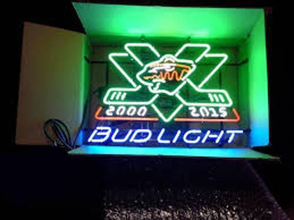Custom Bud Light Minnesota Wild Neon Sign NHL Sports Neon Light