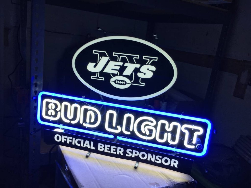 Custom Bud Light New York Jets Neon Sign NFL Sports Neon Light