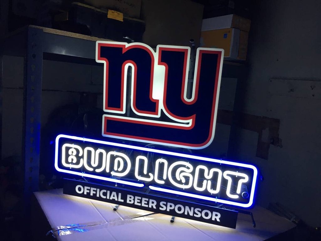 Custom Bud Light NY Giants Neon Sign NFL Sports Neon Light
