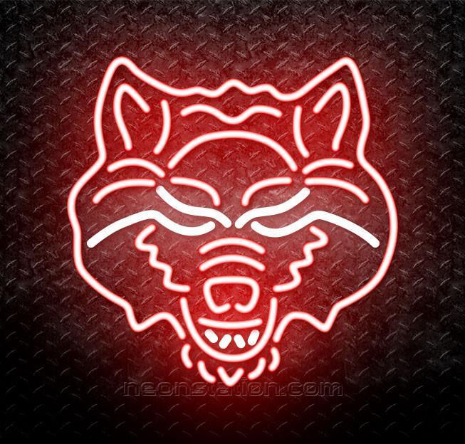 Custom Arkansas State Red Wolves Primary Pres Logo NCAA Real Neon Tube Neon Sign