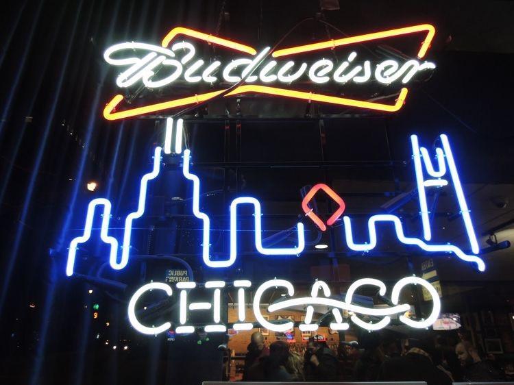 Custom Budweiser Chicago Neon Sign Real Neon Light
