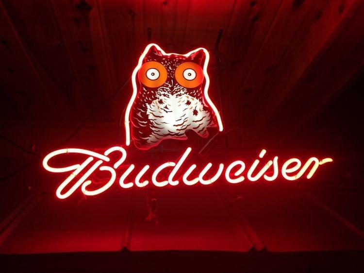 Custom Budweiser Hooter Owl Neon Sign Real Neon Light