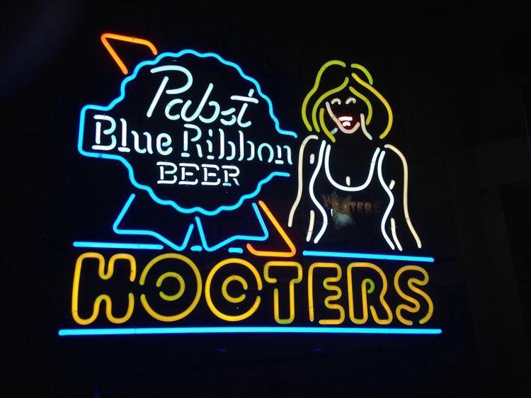Custom Pabst Blue Ribbon Beer Hooters Owl Neon Sign Real Neon Light