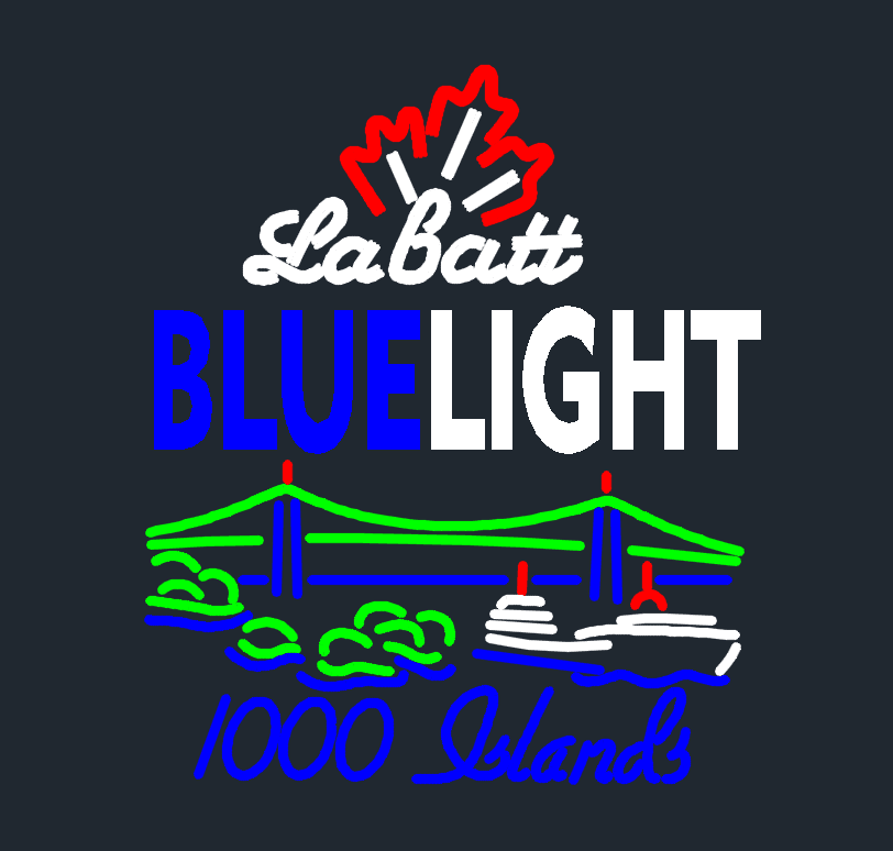 Custom Labatt Blue Light 1000 Island Neon Sign Tube Neon Light