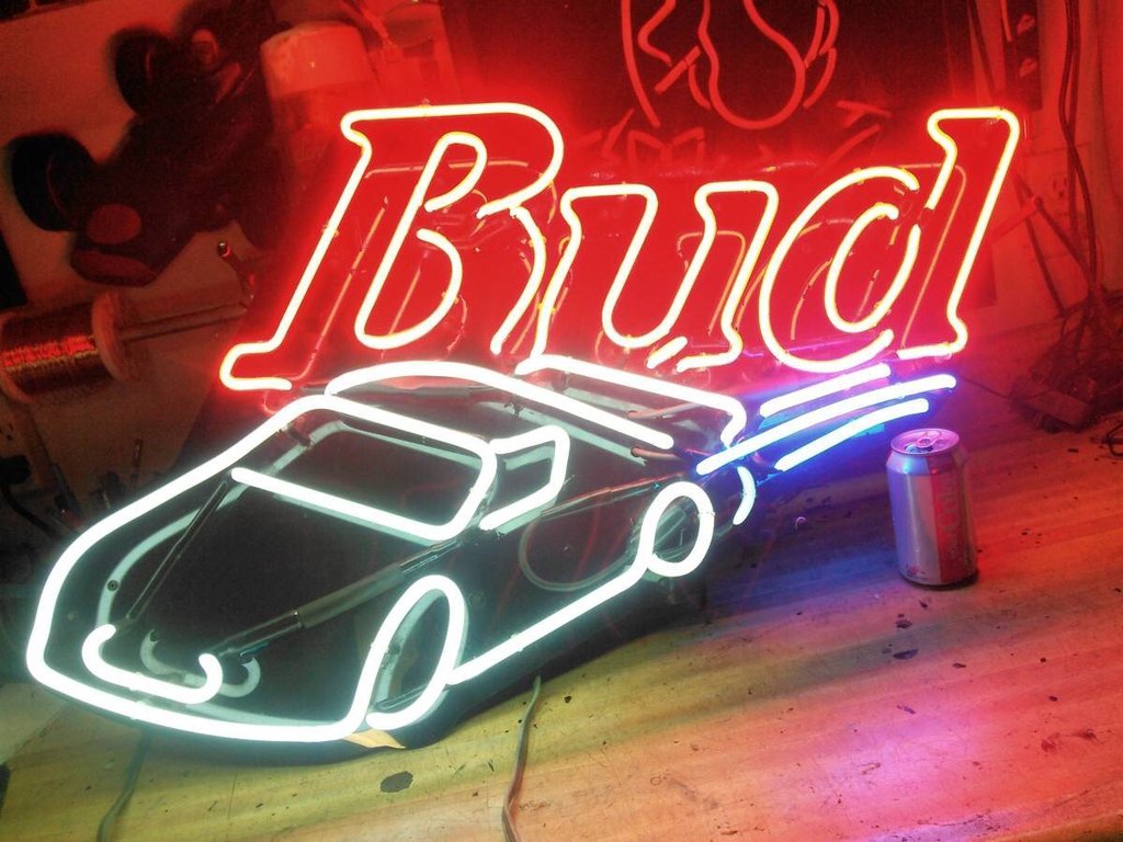 Custom Bud Beer Car Racing Bud Light Neon Sign Tube Neon Light