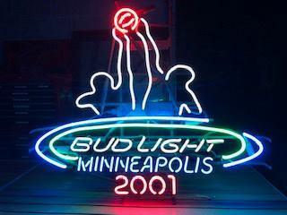 Custom Bud Light 2001 NCAA Final Minneapolis Neon Sign NCAA Sports Neon Light