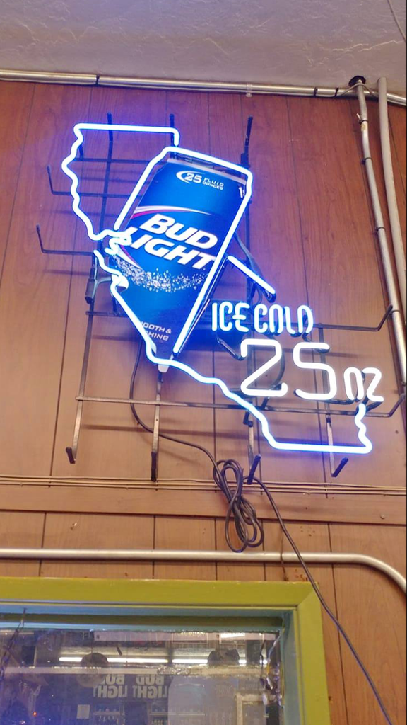 Custom Bud Light Ice Cold 25 OZ California State Neon Sign Tube Neon Light