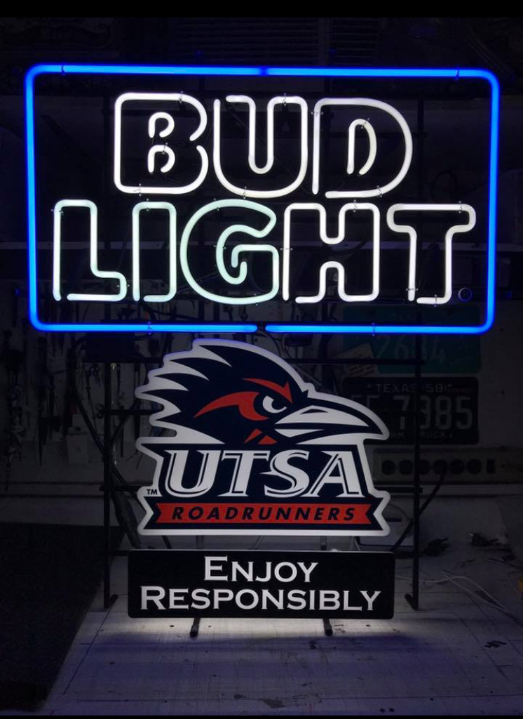 Custom Bud Light UTSA Roadrunners Enjoy Responsibly Neon Sign NCAA Sports Neon Light