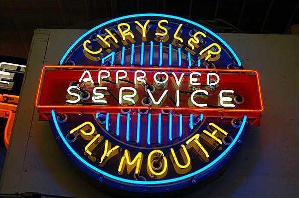 Custom Chrysler Plymouth Approved Service Neon Sign Tube Neon Light