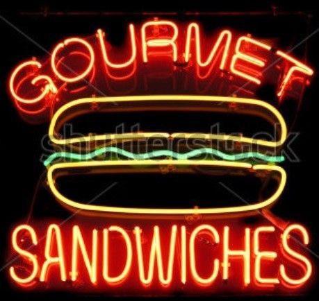 Custom Gourmet Sandwiches Neon Sign Real Neon Light
