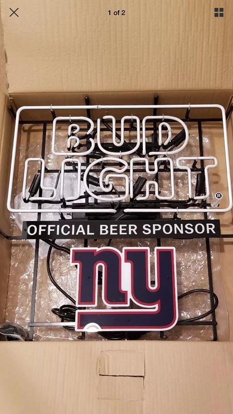 Custom Bud Light New York Giants Neon Sign Tube Neon Light