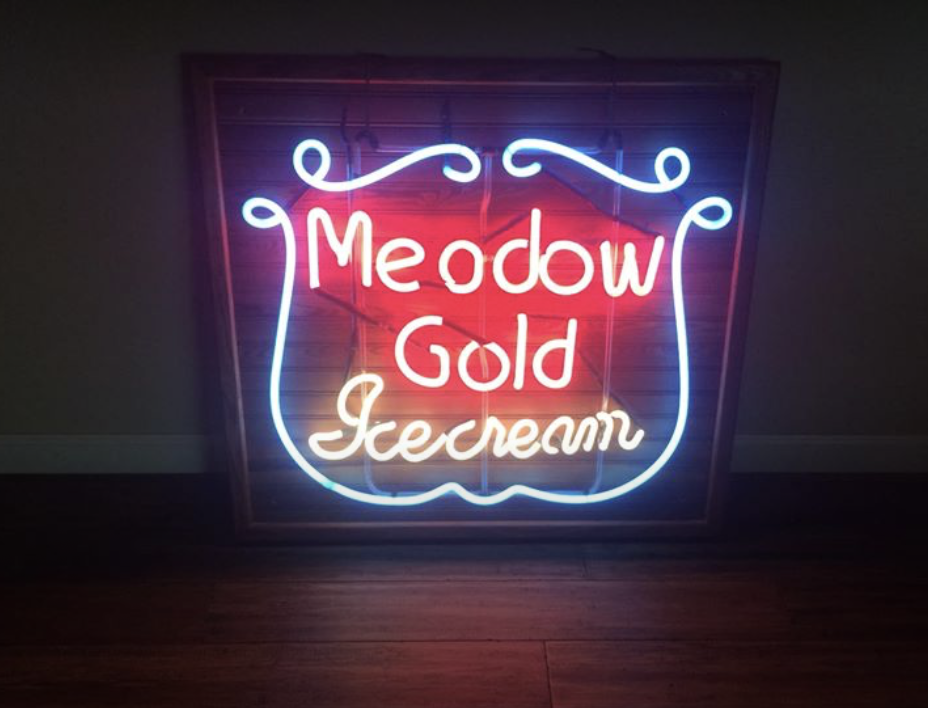 Custom Custom Meodow Gold Ice Cream Neon Sign Tube Neon Light