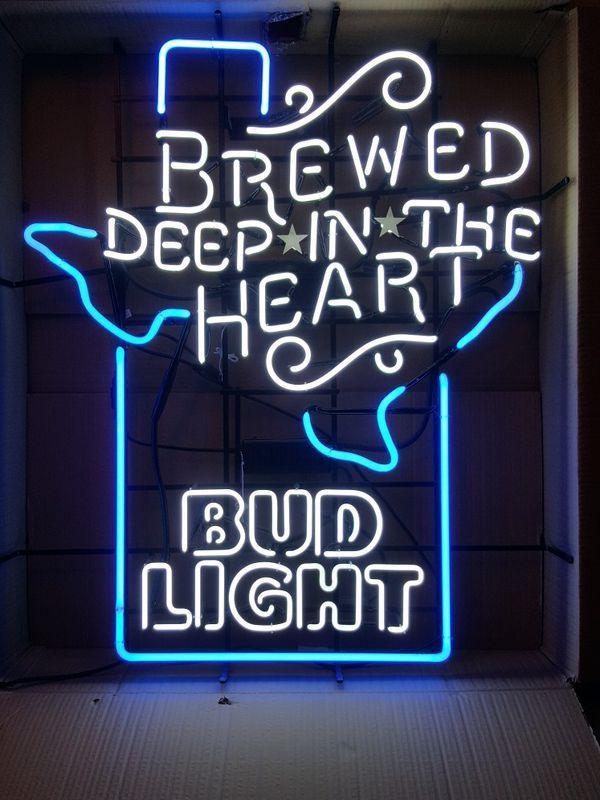 Custom Brewed Deep In The Heart Bud Light Neon Sign Tube Neon Light
