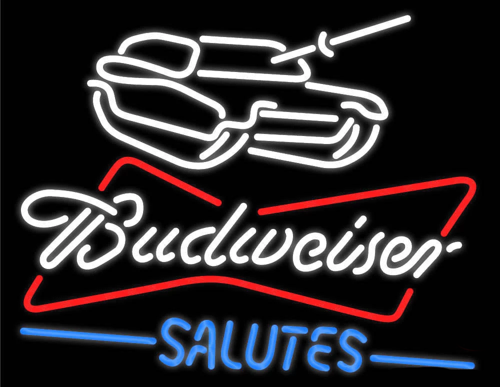 Custom Budweiser Tank Salutes Neon Sign Tube Neon Light